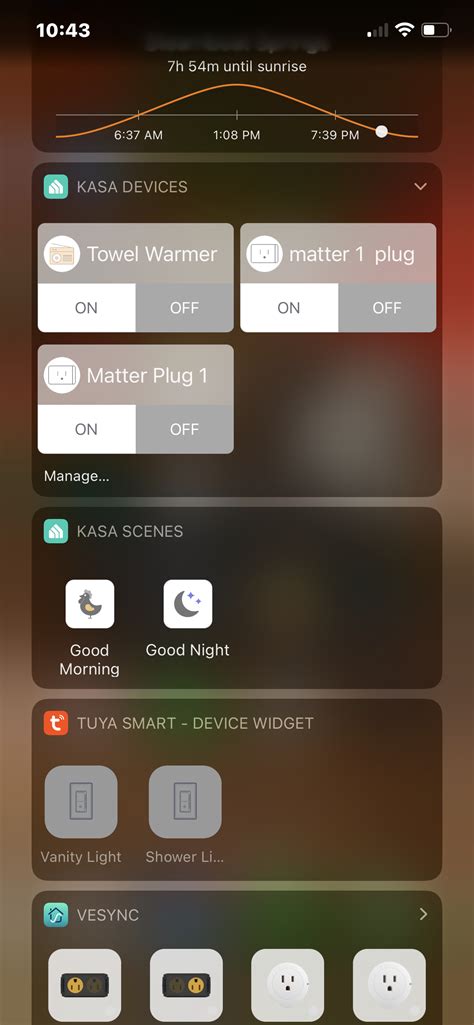 ios kasa widgets